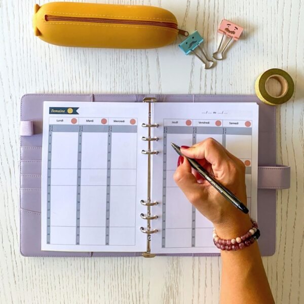 Agenda organiseur format classeur A5 pour entrepreneuse