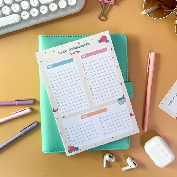 Bloc notes to-do list multiprojets Coco Pop