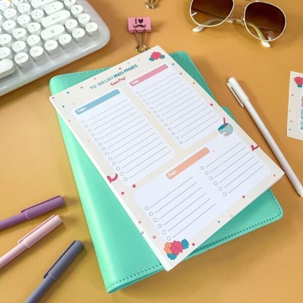 Bloc notes de 3 to-do list pour organiser ses projets