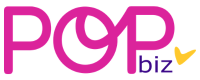 Logo papeterie Pop Biz' pour entrepreneuse